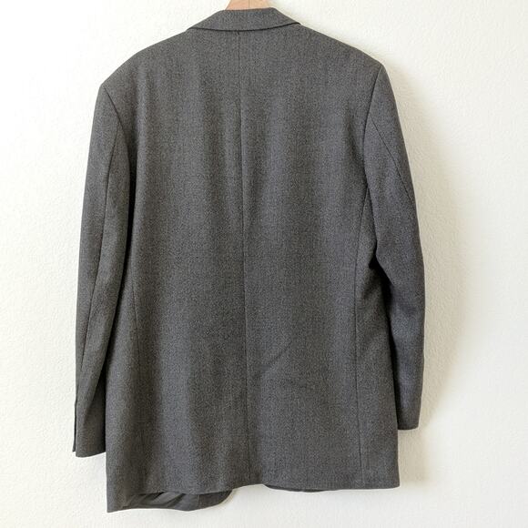 Oscar de la Renta Suit Jacket Gray 42L Cashmere - Picture 2 of 8